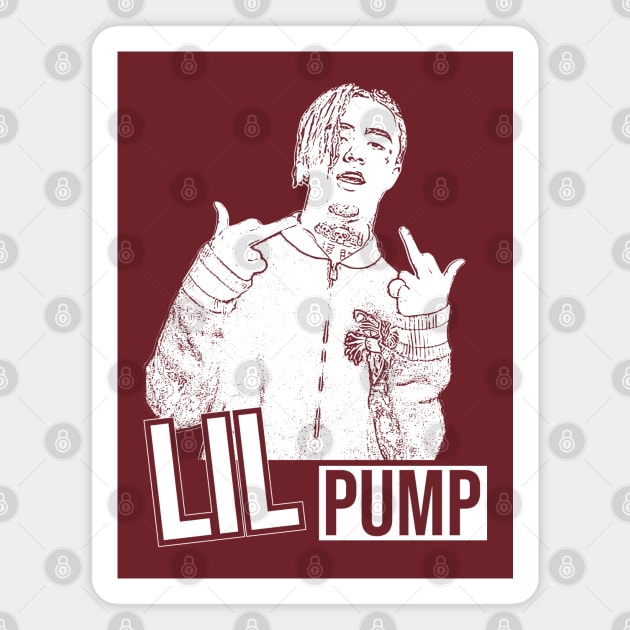 Lil pump // White retro // Rapper Magnet by Degiab